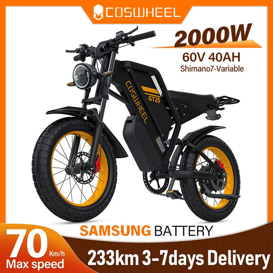 Electric bike 2000W 60V 40AH Samsung Dual Battery Mountain bikes.