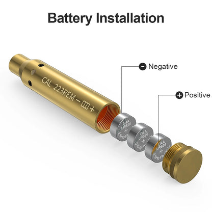 223REM Optics Cartridge Red Dot Laser  Brass Bore sighter.