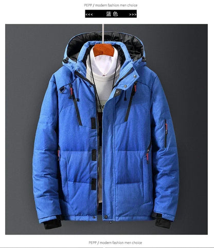 Men White Duck Down Parkas -20 Degree Winter Jacket Men's.