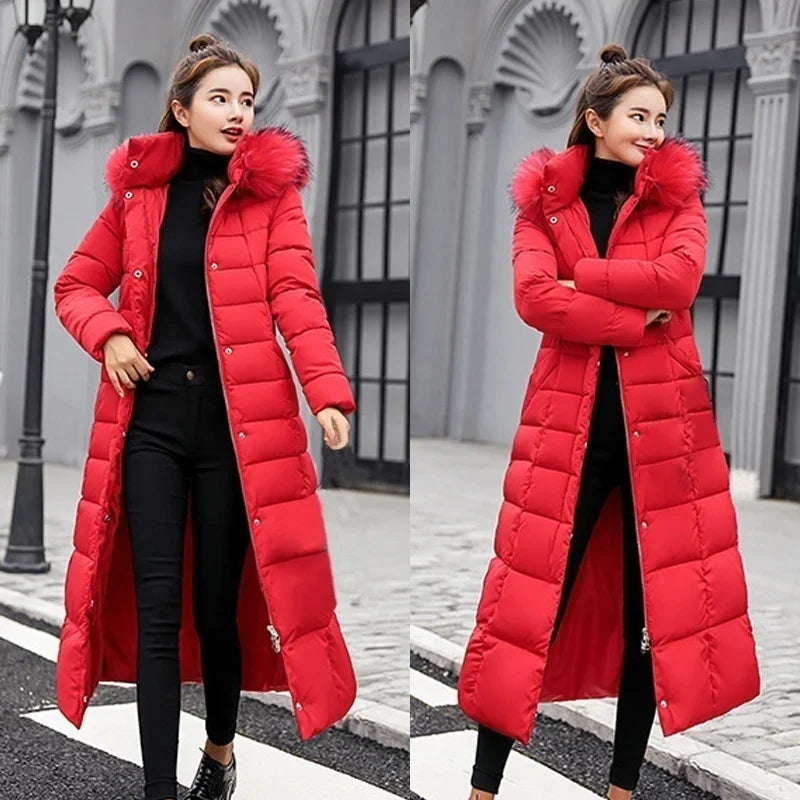 2025 Winter Women's Jacket Warm, Bow Belt.