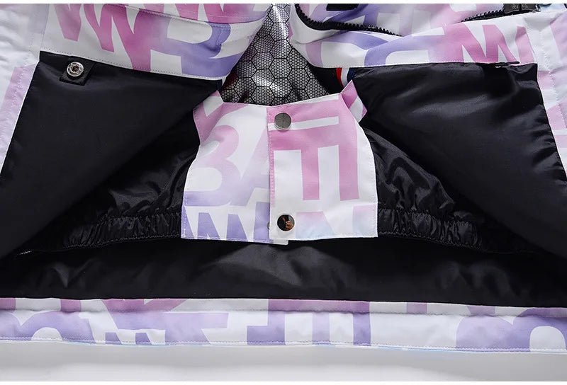 Women Ski Suit Winter Windproof Waterproof Snowboarding Jacket and Pants.