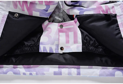 Women Ski Suit Winter Windproof Waterproof Snowboarding Jacket and Pants.