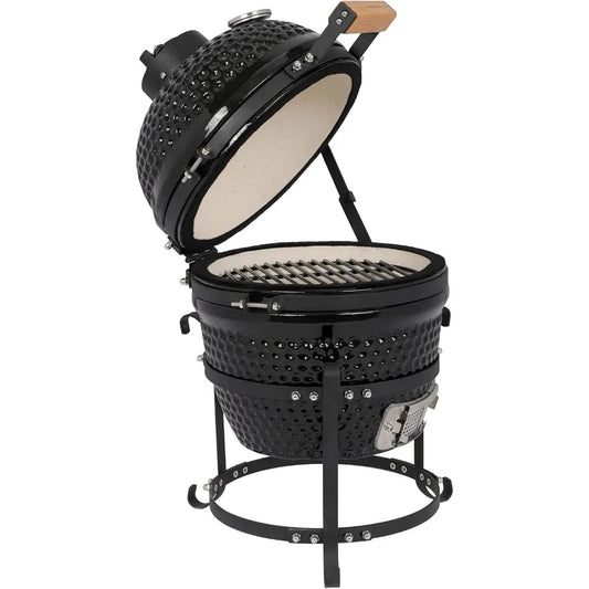 Charcoal Grill and Smoker with Cast Iron Grate.