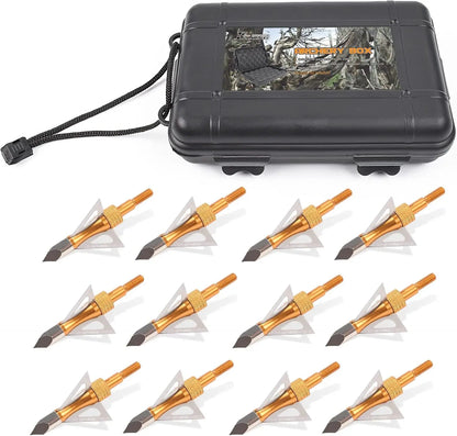 12PK Hunting Screw-in Broadheads 100 Grain Arrow Tips