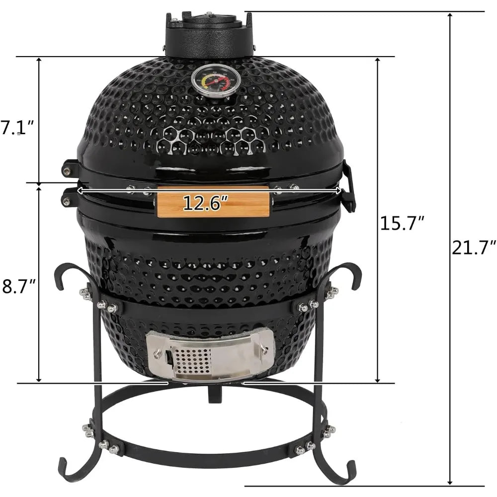 Charcoal Grill and Smoker with Cast Iron Grate.