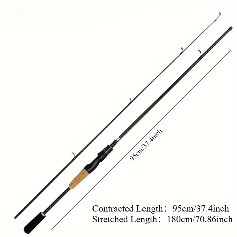 Carbon Lure Rod with Wooden Handle,180cm/70.86inch.