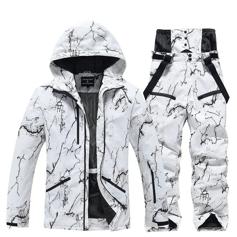 Winter Ski Suit Set -30℃ Cold Snowboard Wear Men/Women Ski Suit Waterproof.