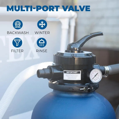 13" Sand Filter 0.75 HP Pool Pump 4 Way Valve  10,000 Gallons, 2400GPH 1-1/4"NPT.