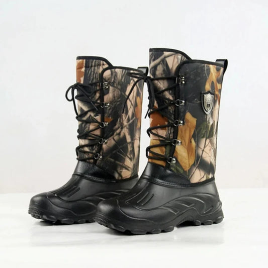 New Big Tree camouflage men's shoes, high top snow boots, waterproof.