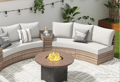 Furniture Sets, 3 Piece Half-Moon Sectional Round Sofa Set.