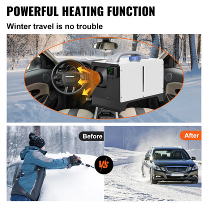 8KW Diesel Air Heater Parking Heater 12V Truck Heater One Air Outlet with Black LCD Switch For RV Truck Boat .