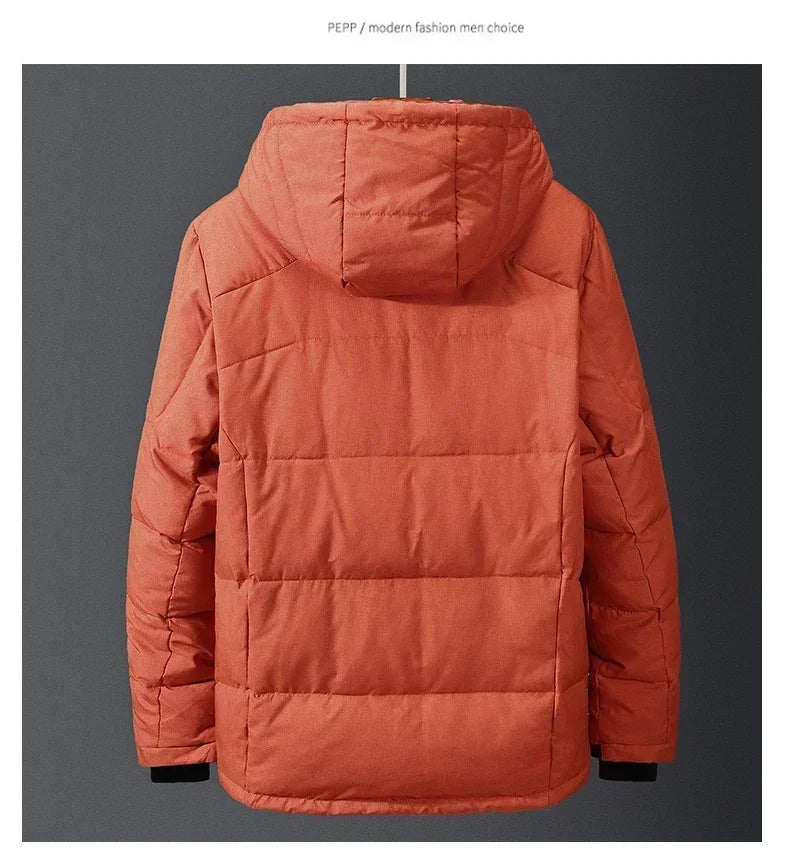 Men White Duck Down Parkas -20 Degree Winter Jacket Men's.