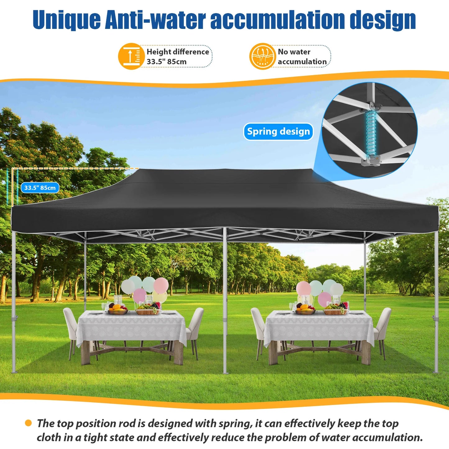 10x20 Heavy Duty Pop Up  Commercial Instant Canopy with Roller Bag, Party Tent Waterproof.