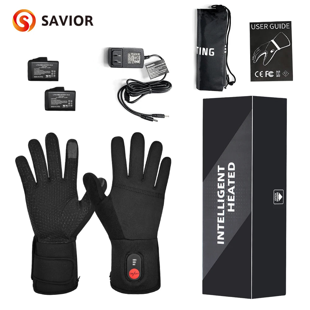 Rechargeable Thermal Electric Heated Gloves Touch Screen Waterproof.