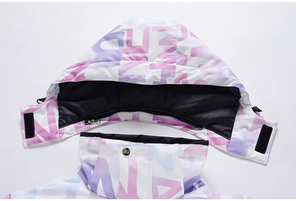 Women Ski Suit Winter Windproof Waterproof Snowboarding Jacket and Pants.