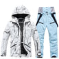 Winter Ski Suit Set -30℃ Cold Snowboard Wear Men/Women Ski Suit Waterproof.