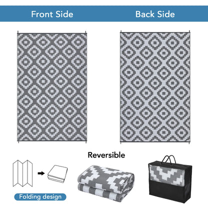 Outdoor Rug Plastic Straw Rug Waterproof Rug Reversible Outdoor Floor Mat.