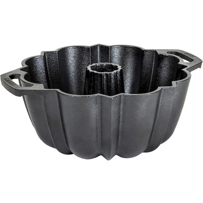 Lodge Legacy Series - Seasoned Cast Iron Fluted Cake Pan with Assist Handles.