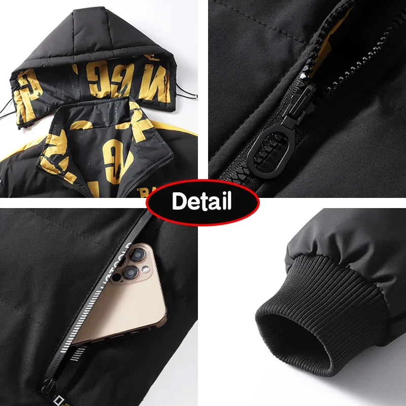 Winter Men Outdoor Windbreak Brand Removable Hooded Jacket.
