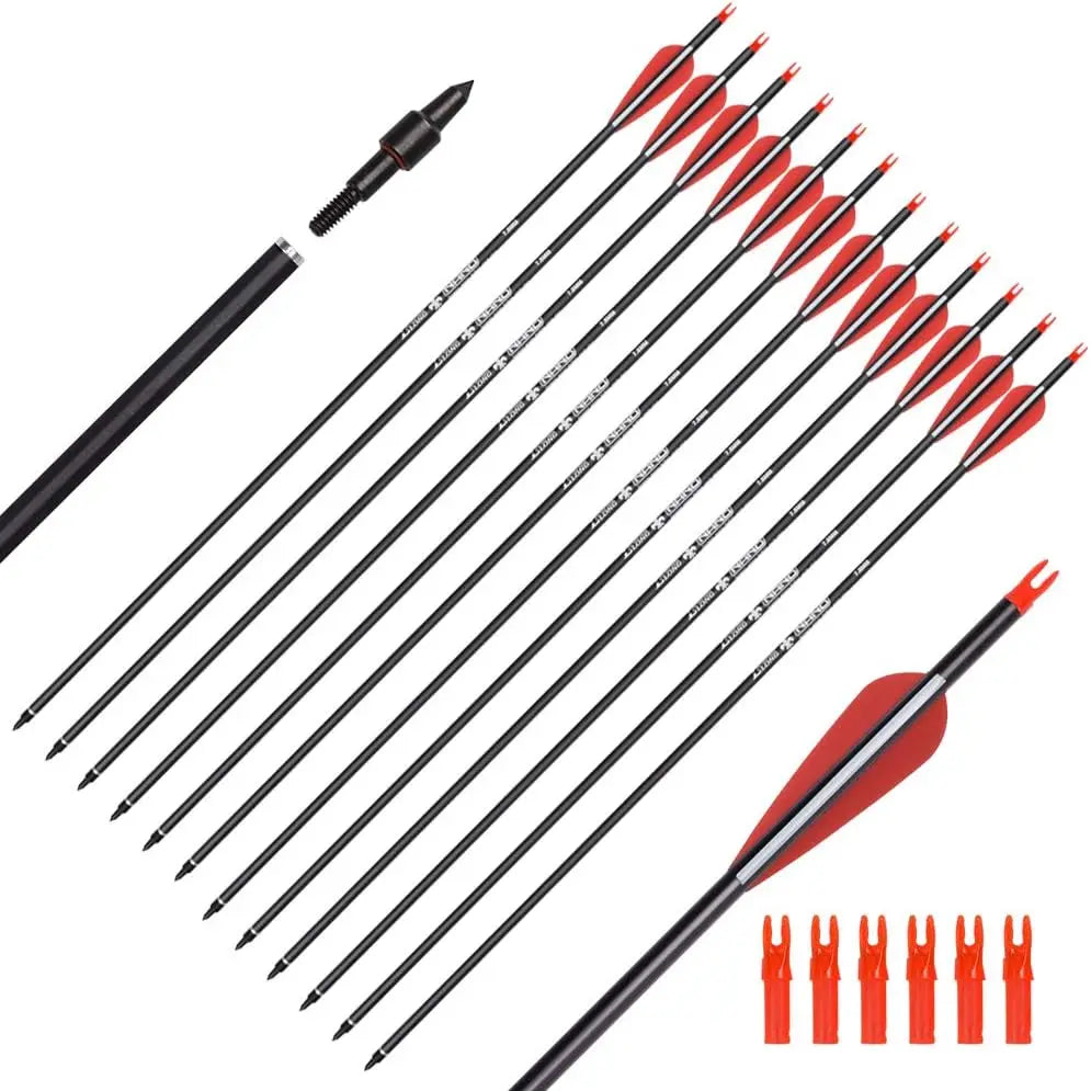 6/12PCS 26/28/30" Arrows for Compound Bows.