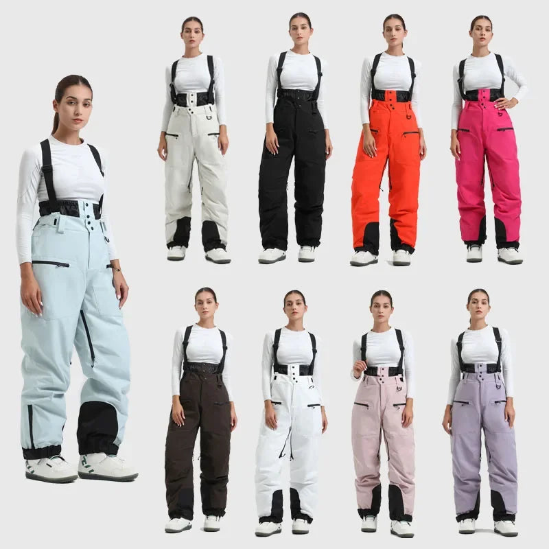 New Ski Pant Solid Snow  Women Windproof Waterproof Snow Pants.
