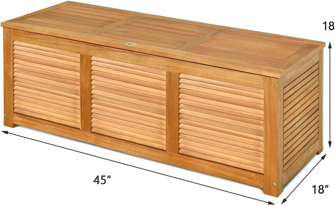 46 Gallon Acacia Wood Deck Box, Storage Box.