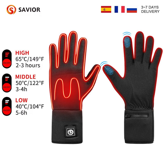 Winter Thermal Heated Gloves For Adult Wind Waterproof Rechargeable Battery.