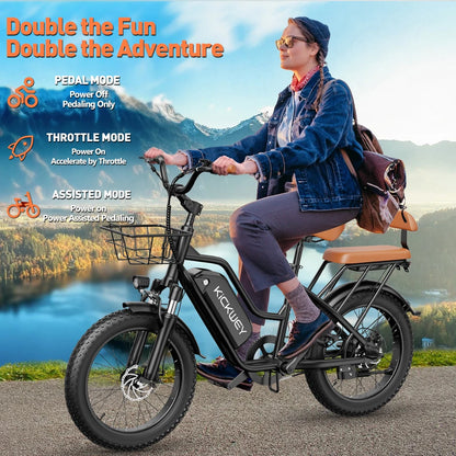 Electric Bike for Adults 20'' 1500W Peak Ebike, Up to 50 Miles 32MPH.