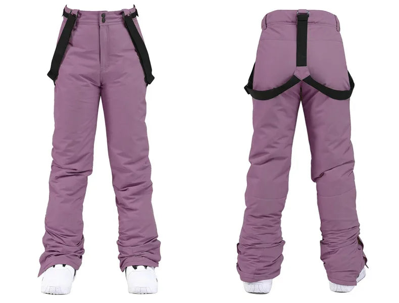 Women Ski Suit Winter Windproof Waterproof Snowboarding Jacket and Pants.