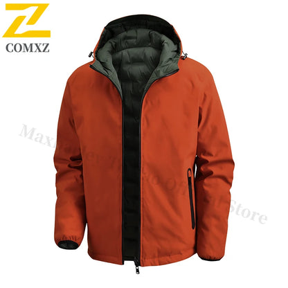 Winter Warm Padded Snow Coat Men's -20 Degree Hooded Outdoor Thick Parka.