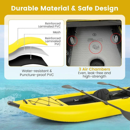 , 12.5Ft 507lbs Tandem Kayak with 2 Aluminum Paddles,