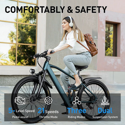 26" 24" Electric Bike For Adults 500W 19 MPH 30Miles.