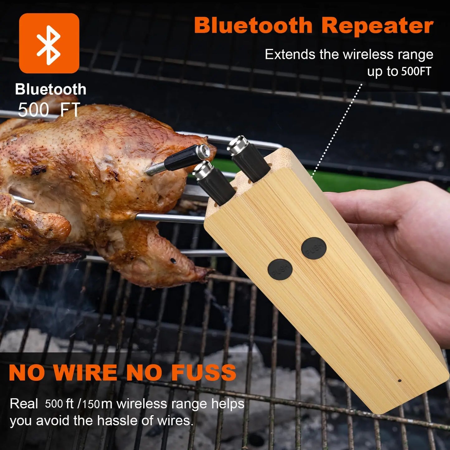 Smart Meat Thermometer Wireless Meat Thermometer Long Range.