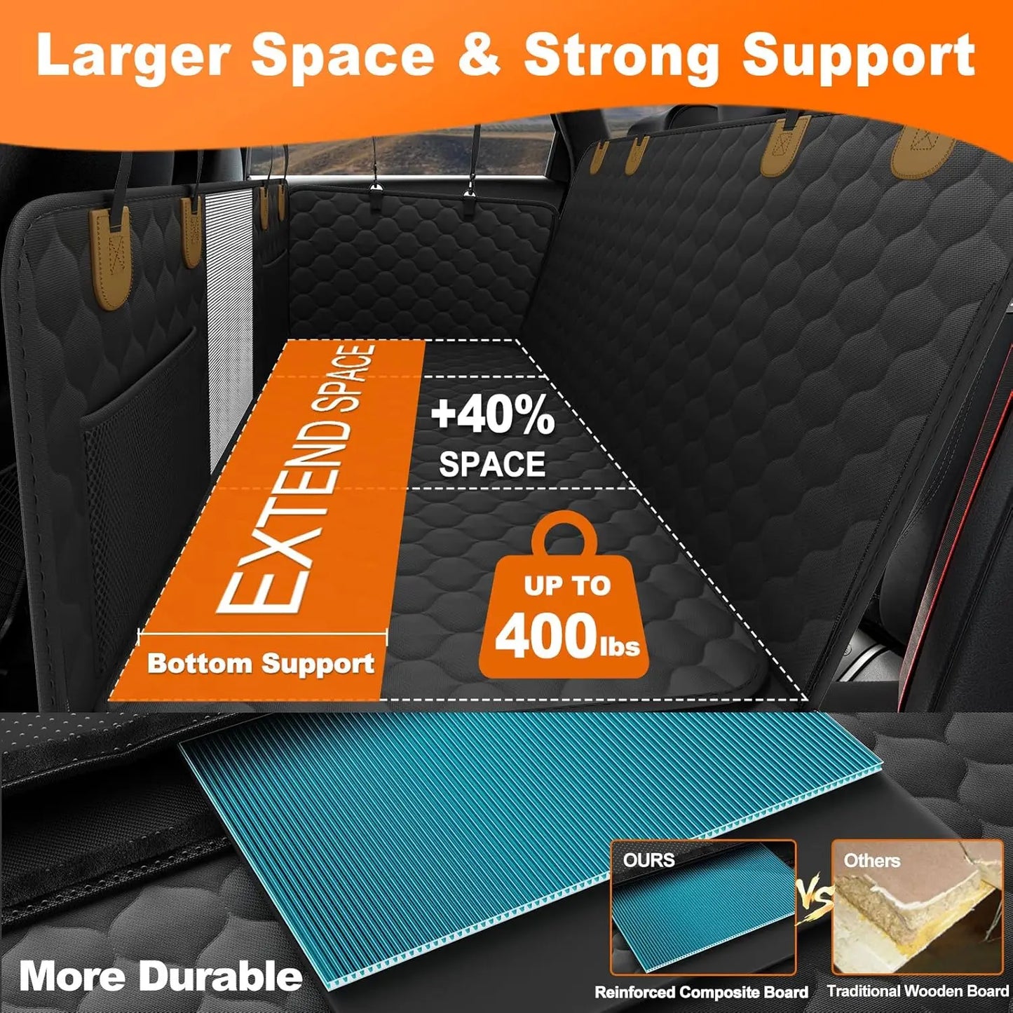 Back Seat Extender for Dogs Hammock for Car Back seat Dog Car Seat Cover.