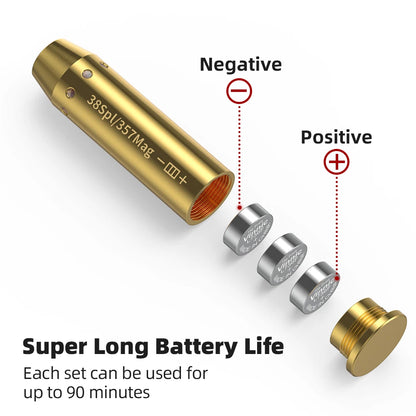 38SPL/357MAG Red Dot Laser  Brass 9MM Bore sighter.