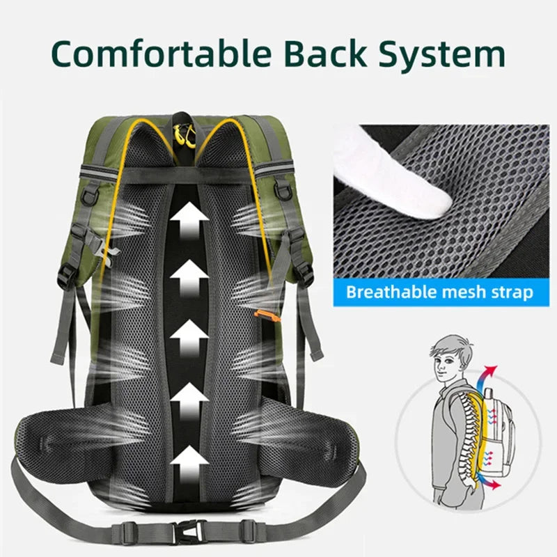 50L Travel Backpack large Hiking Bag Waterproof Outdoor Sports.
