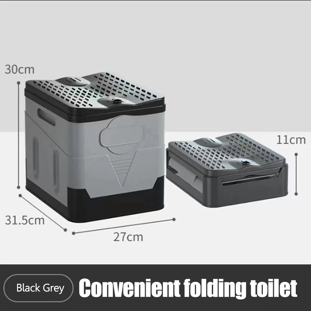 Portable Outdoor Folding Toilet Strong Bearing Capacity Reusable Trash Can.