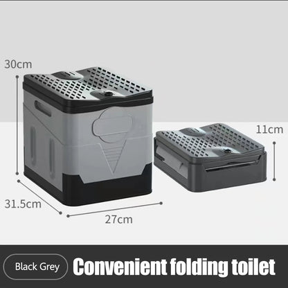 Portable Outdoor Folding Toilet Strong Bearing Capacity Reusable Trash Can.