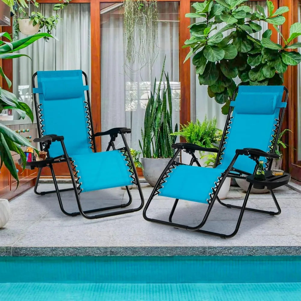 160°Adjustable Folding Recliner w/Pillow and Cup Holder, 350LBS.