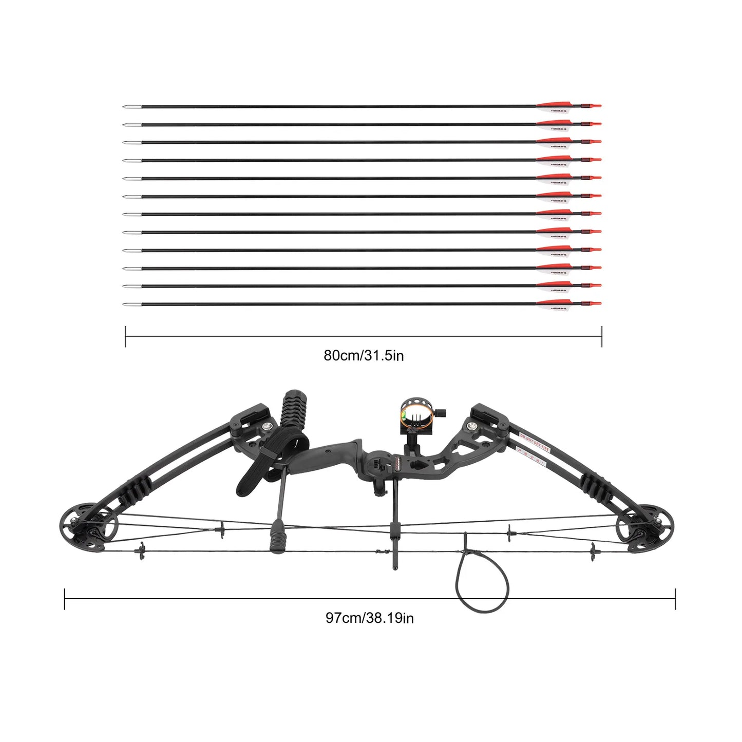 Compound Bow Right Hand Hunting Kit with Sight,, Stabilizer, Shock Absorber.