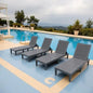 Outdoor Chaise Lounge Chairs Set of 4 with 5-Position Adjustable Backrest.