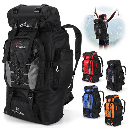 80L Large Capacity Backpack Adjustable Strap.