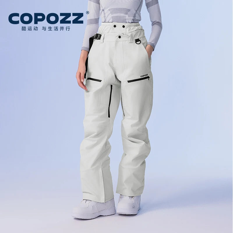 COPOZZ Winter 3L Ski Pants Men Loose Trousers Outdoor Snowboard Windproof Waterproof Snow Pants Keep Warm Women Ski Clothes