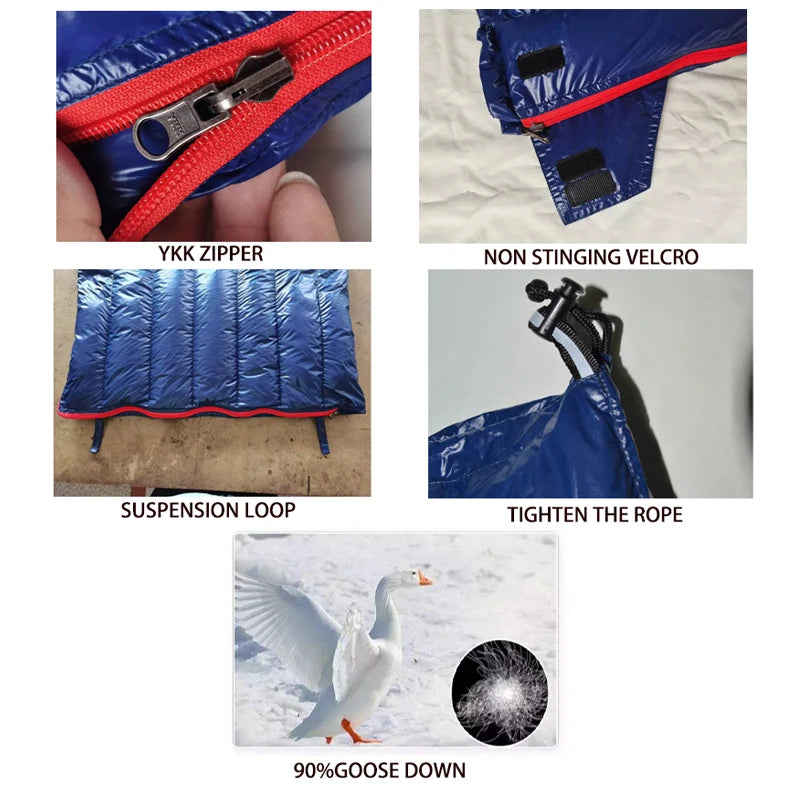 Sleeping Bag 90% Goose Down Adult Envelope Type Ultralight.