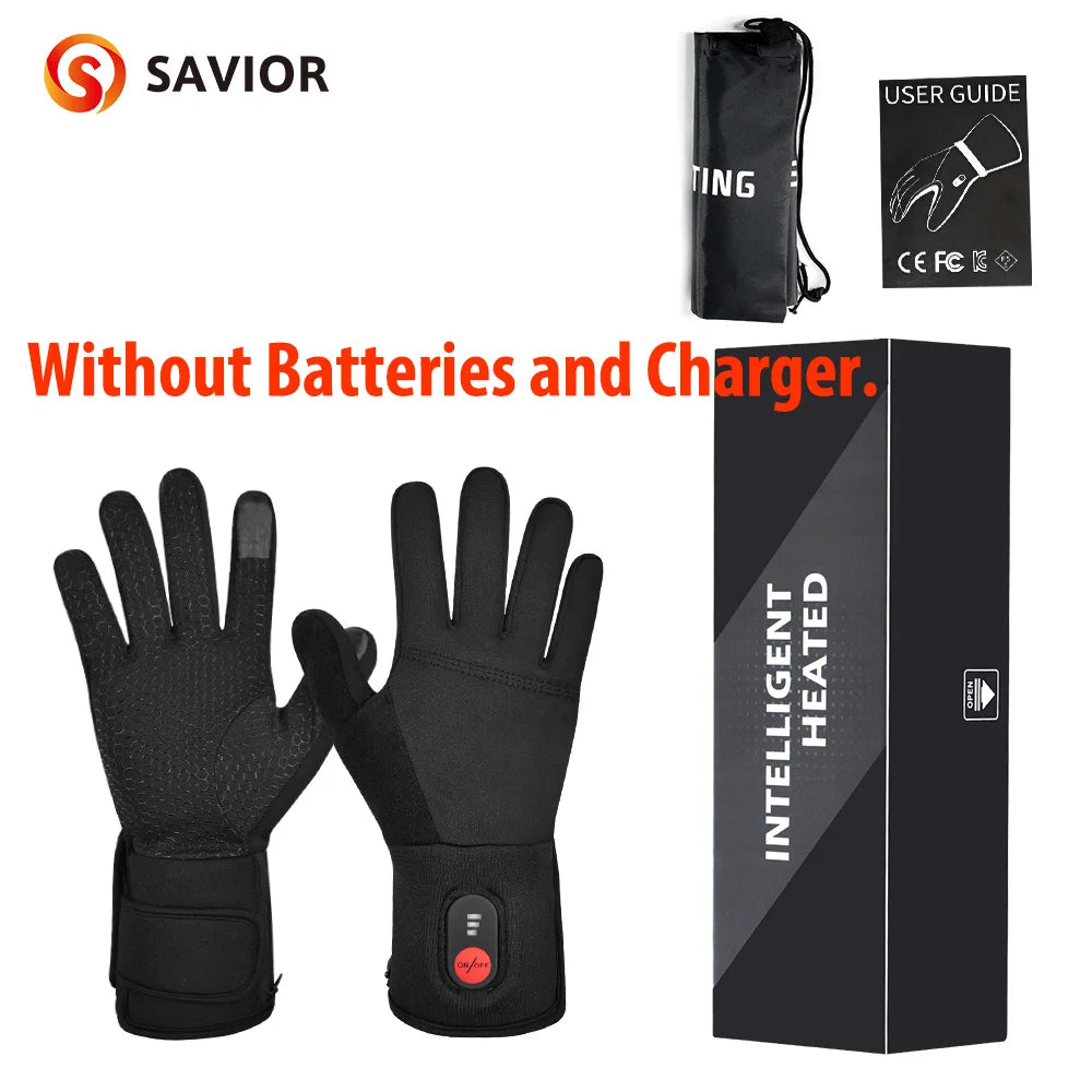 Rechargeable Thermal Electric Heated Gloves Touch Screen Waterproof.