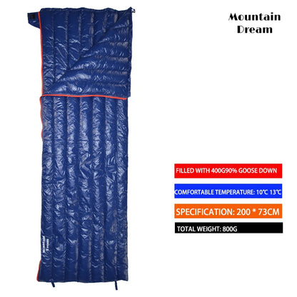 Sleeping Bag 90% Goose Down Adult Envelope Type Ultralight.