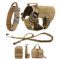 Tactical Dog Harness Leash Collar Pouches for Medium Large Dogs Training.